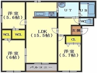 Ｙ’ｓヴィラ大縄の物件間取画像